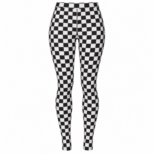 Party Legging zwart wit geblokt - one size