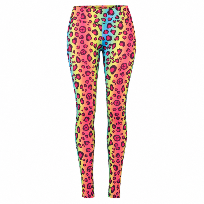 Legging regenboog panterprint - one size