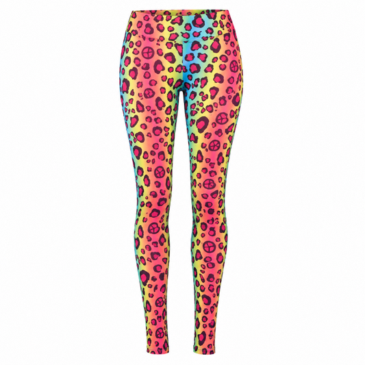 Legging regenboog panterprint - one size