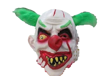 Masker - horror clown - groen haar