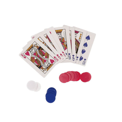 Spel - Poker set - roze/blauw/wit