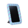 Spiegel plastic rechthoekig blauw/paars 17 x 21 cm
