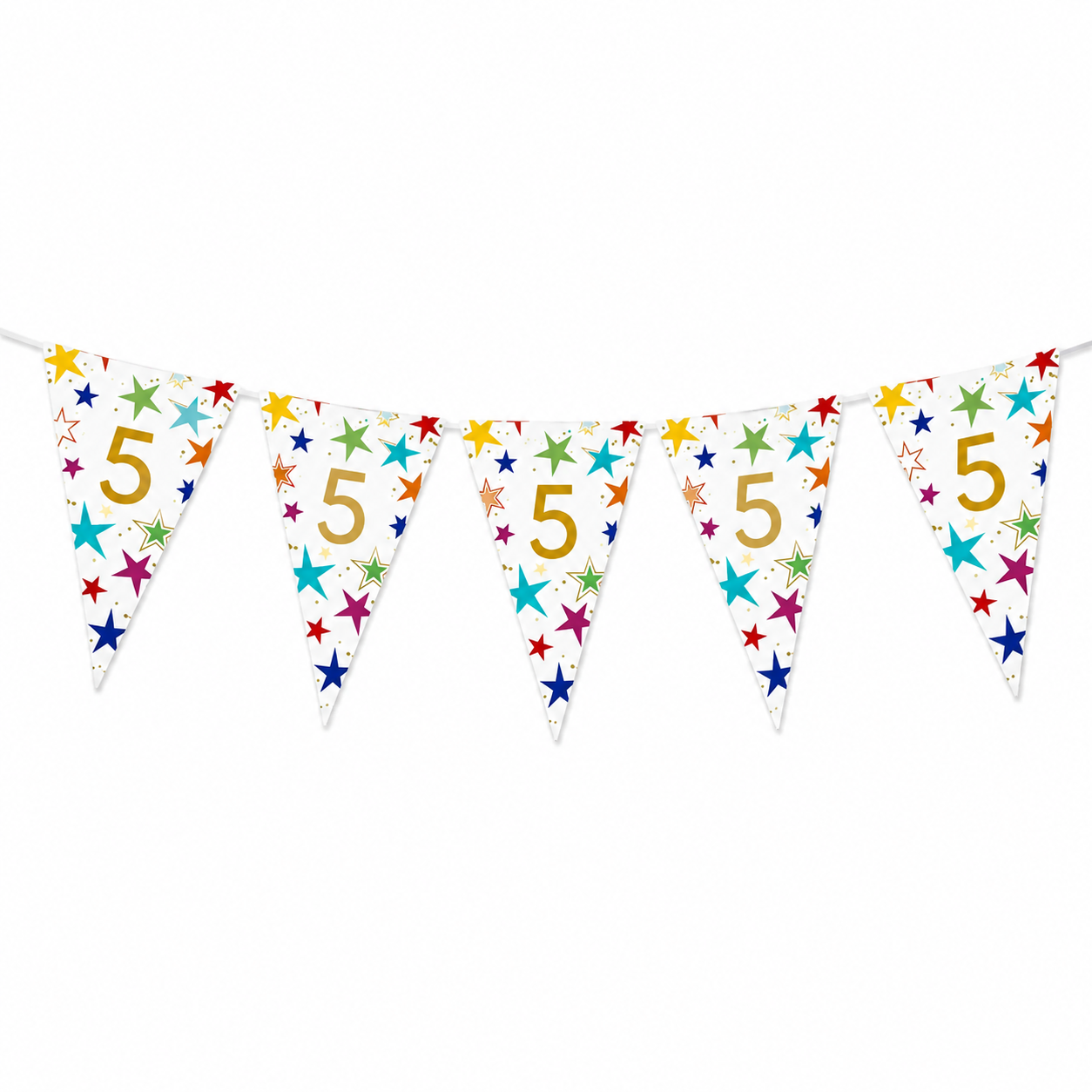 Vlaggenlijn Sterren 5 jaar - 6m (15 vlaggen)