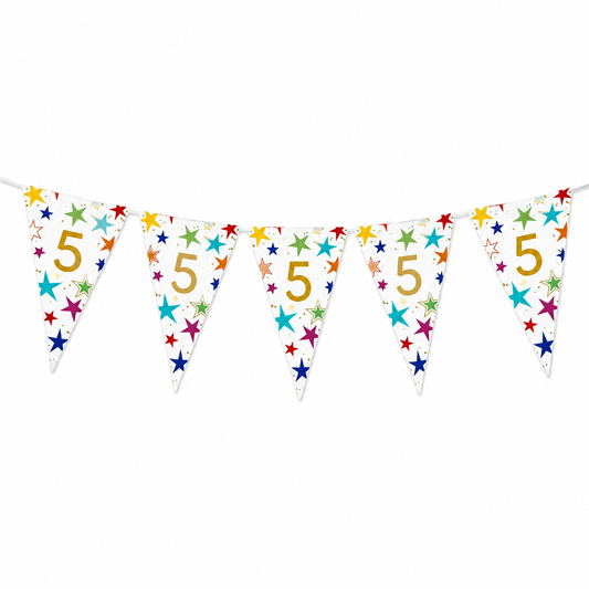 Vlaggenlijn Sterren 5 jaar - 6m (15 vlaggen)