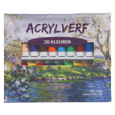 Acrylverf - meerkleurig - 20 stuks