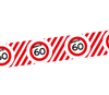 Afzetlint - 60 jaar - rood/wit - 10m