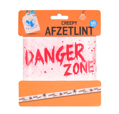 Afzetlint - Halloween - Creepy - rood/wit - 10m