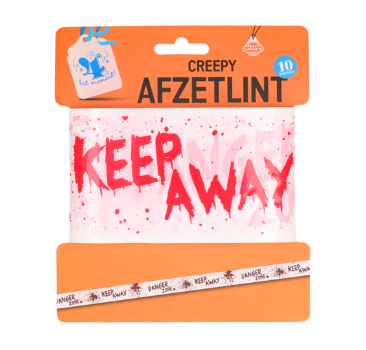 Afzetlint - Halloween - Creepy - rood/wit - 10m