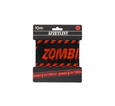 Afzetlint - Halloween - zombie outbreak - zwart/rood - 10m