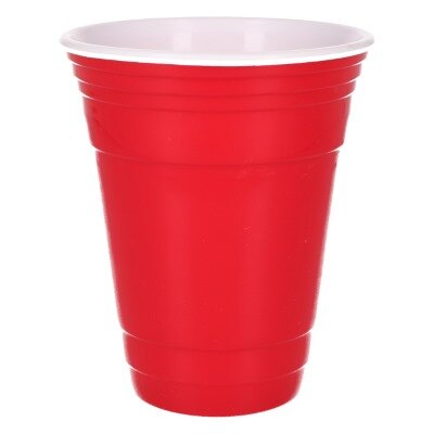 American cup - Beer pong - herbruikbaar - plastic - rood - NL