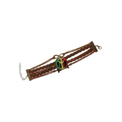 Armband - peace - rasta - meerkleurig