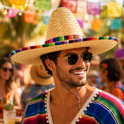 Hoed Mexicaanse sombrero meerkleurig