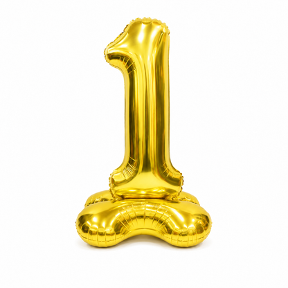Folieballon staand - XXL - Goud - nummer 1 (103 cm)
