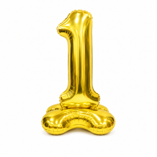 Folieballon staand - XXL - Goud - nummer 1 (103 cm)