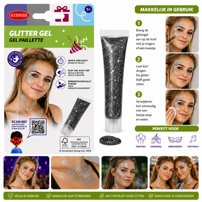 Glittergel zilver 14ml