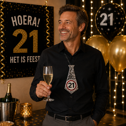 Stropdas 21 jaar verkeersbord