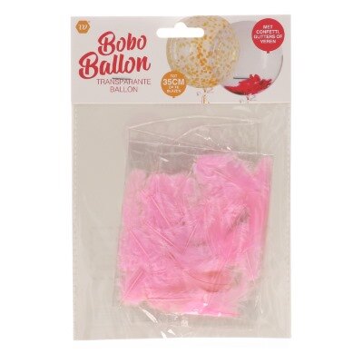Ballon - bobo - veren - roze - ca. 35cm