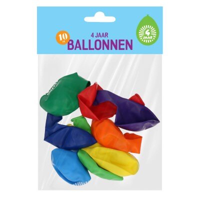 Ballonnen - 4 jaar - meerkleurig - 10 stuks