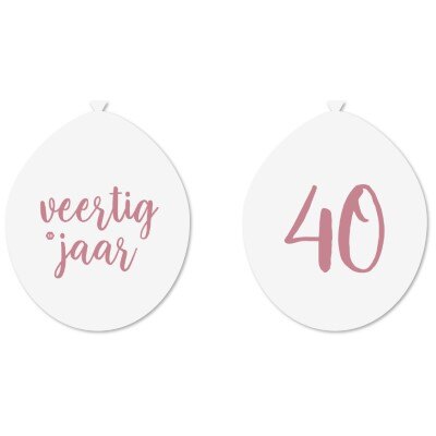 Ballonnen - 40 jaar - roségoud - 10 stuks