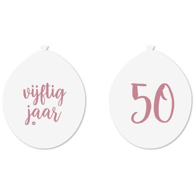 Ballonnen - 50 jaar - roségoud - 10 stuks