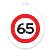 Ballonnen - 65 jaar - rood/wit - 10 stuks