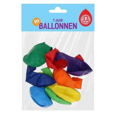 Ballonnen - 7 jaar - meerkleurig - 10 stuks