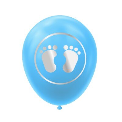 Ballonnen - babyshower - voetjes - blauw - jongen - 12 stuks