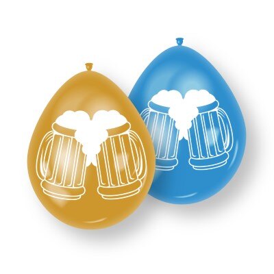 Ballonnen - Bierfest - blauw/goud - 8 stuks