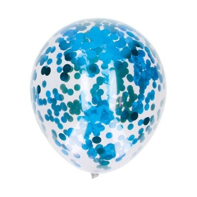 Ballonnen - confetti - lichtblauw - 5 stuks