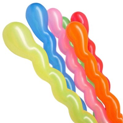 Ballonnen kronkels - meerkleurig - 1m lang - 20 stuks