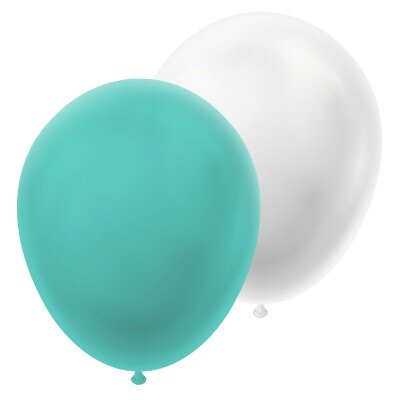 Ballonnen - parelmoer - wit/groen - 20 stuks