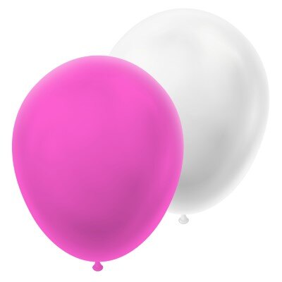 Ballonnen - parelmoer - wit/roze - 30cm - 20 stuks