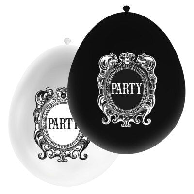 Ballonnen - Party - zwart/wit - 12 stuks