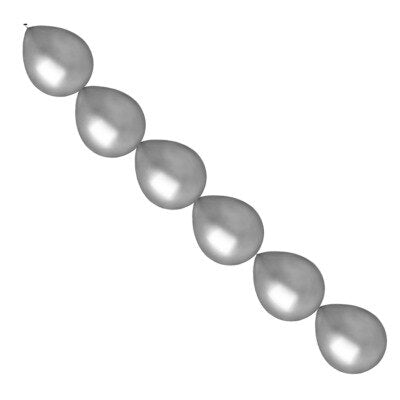 Ballonnen - slinger - zilver - 15cm - 10 stuks