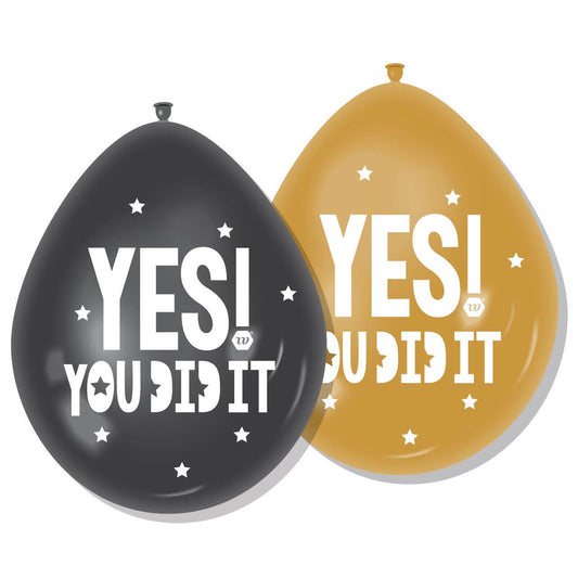 ballonnen-yes-you-did-it-zwart-goud-8-stuks_8717928444213