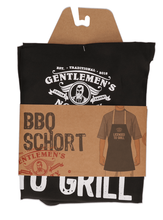 BBQ schort - chilling and grilling - zwart/wit