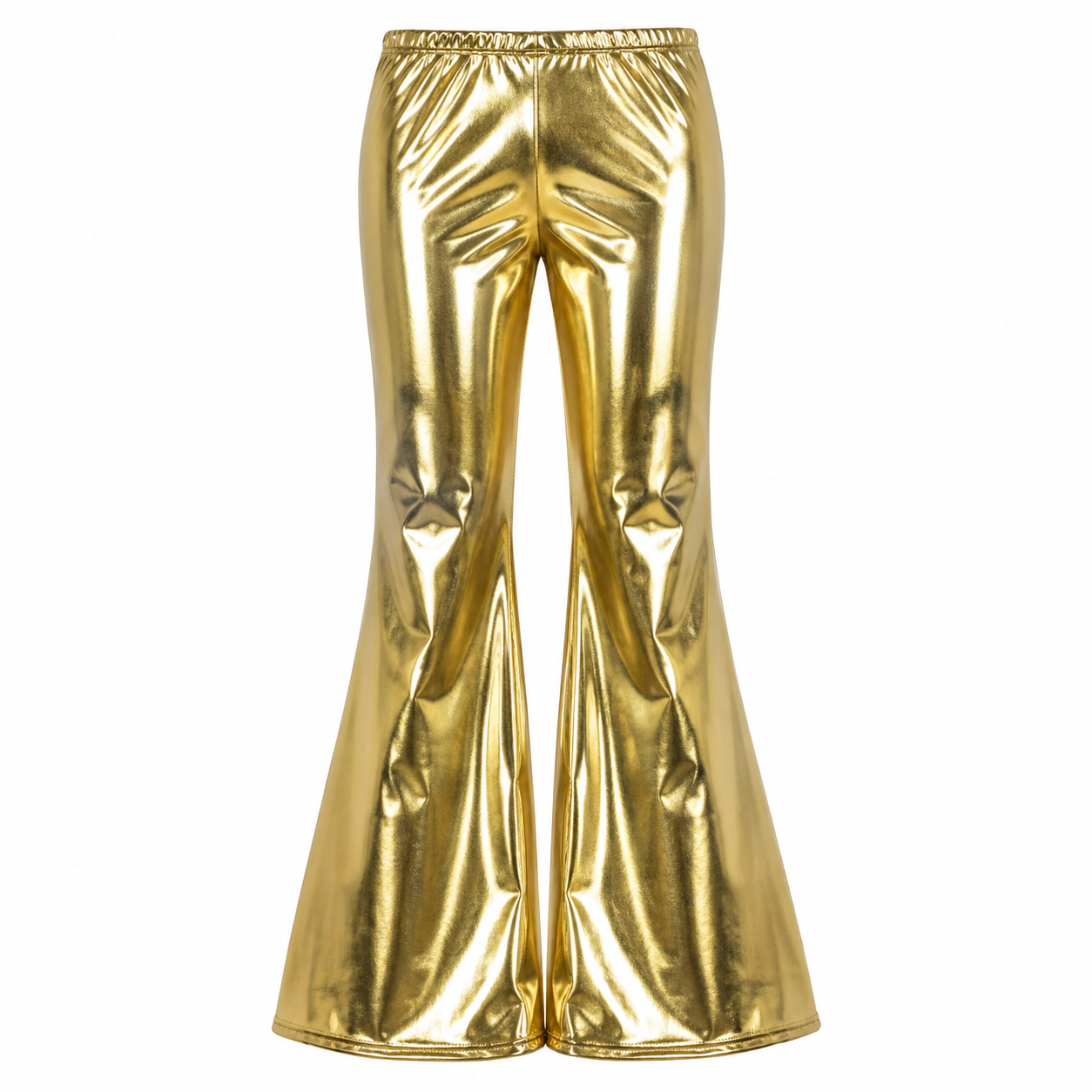 Broek flared goud dames maat S/M