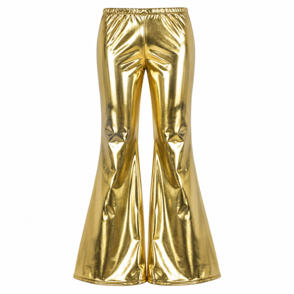 Broek flared goud dames maat S/M