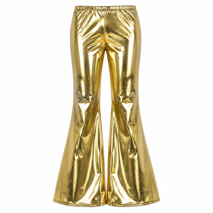 Broek flared goud dames maat L/XL