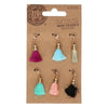 Bedeltjes - mini tassels - meerkleurig - 6 stuks