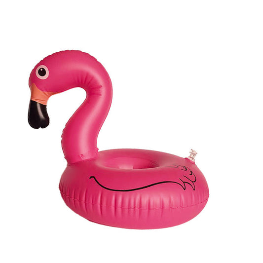 Bekerhouder - opblaasbaar - flamingo - roze