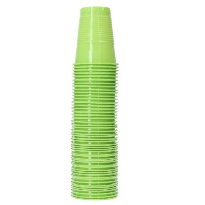 Bekers - plastic - groen - 200ml - 50 stuks