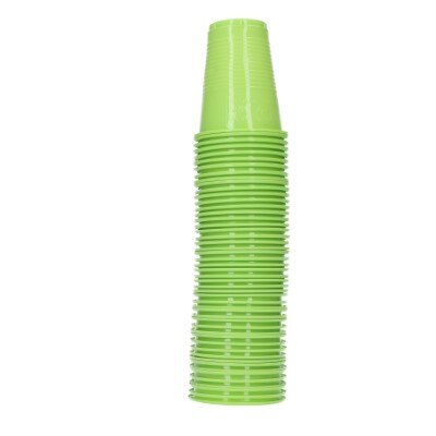 Bekers - plastic - groen - 200ml - 50 stuks