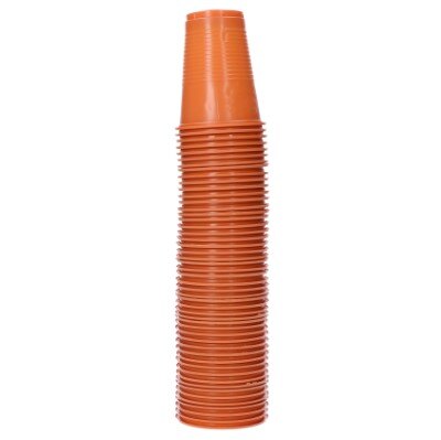 Bekers - plastic - oranje - 200ml - 50 stuks