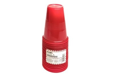 Bekers - plastic - rood - 50 stuks - XL