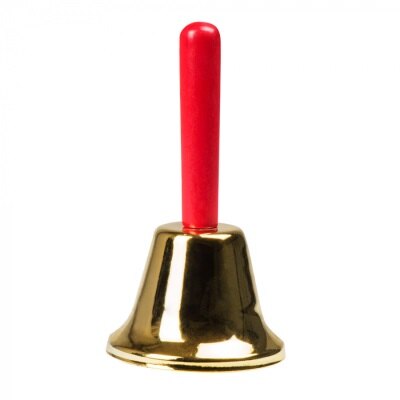 Bel - kerstman - goud/rood