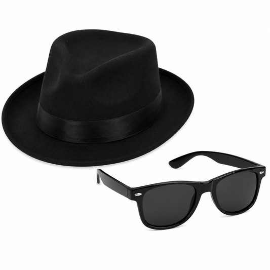 Gangster kit (bril en hoed)