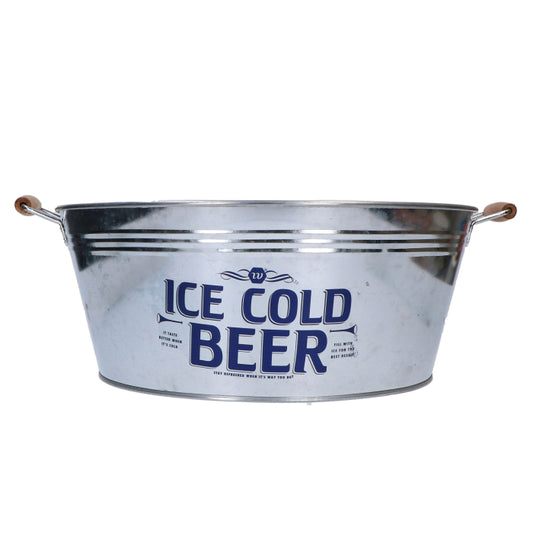 Bierkoeler - ice cold beer - zink - zilver/blauw