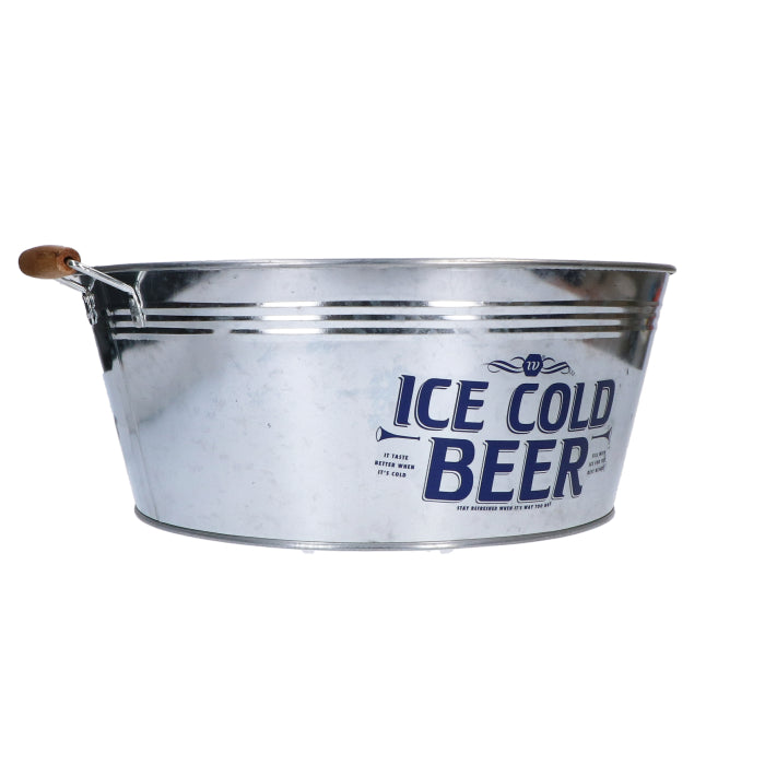 Bierkoeler - ice cold beer - zink - zilver/blauw