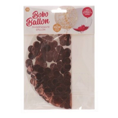 Bobo ballon - confetti - roségoud - max. 45cm